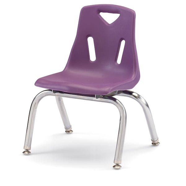 Jonti-Craft Berries Stacking Chairs with Chrome-Plated Legs, 10 in. Ht, Set of 6, Purple 8140JC6004 - main